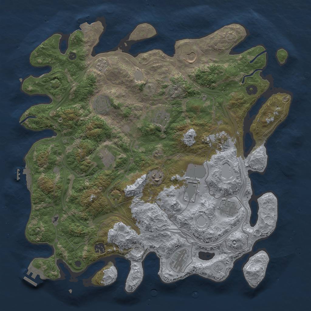 Rust Map: Procedural Map, Size: 4250, Seed: 1222690870, 19 Monuments