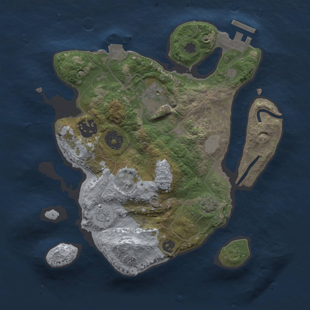 Rust Map: Procedural Map, Size: 2501, Seed: 1772838027, 8 Monuments