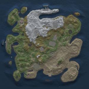 Thumbnail Rust Map: Procedural Map, Size: 3500, Seed: 1212216457, 17 Monuments