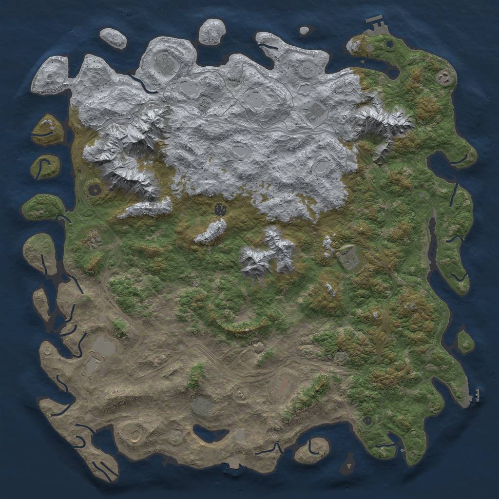 Rust Map: Procedural Map, Size: 6000, Seed: 507273025, 19 Monuments