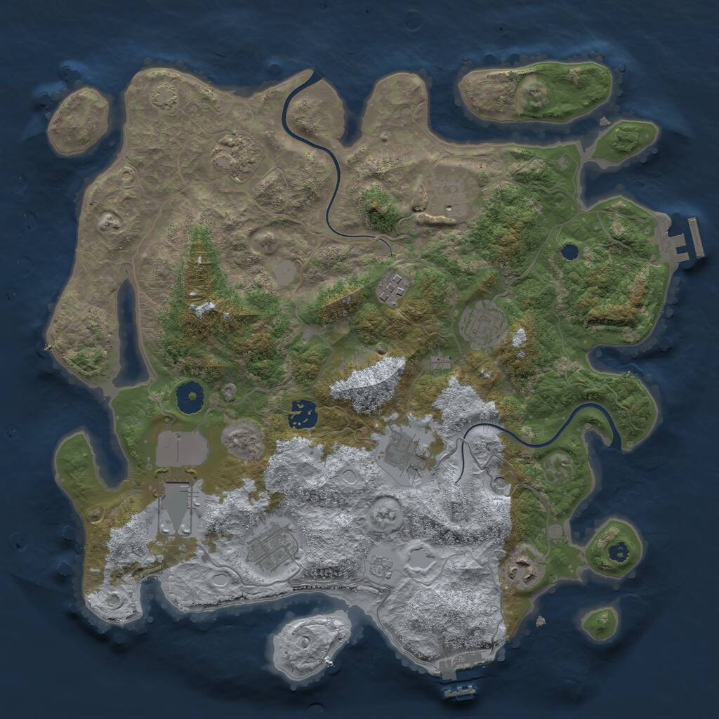 Rust Map: Procedural Map, Size: 3600, Seed: 98765113, 15 Monuments