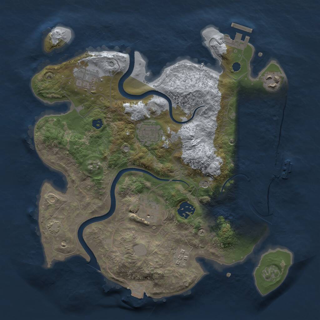 Rust Map: Procedural Map, Size: 3000, Seed: 1453919122, 11 Monuments