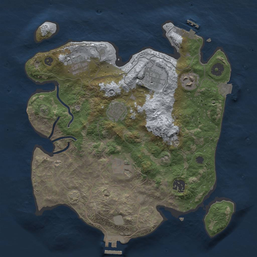 Rust Map: Procedural Map, Size: 3000, Seed: 1453919122, 13 Monuments