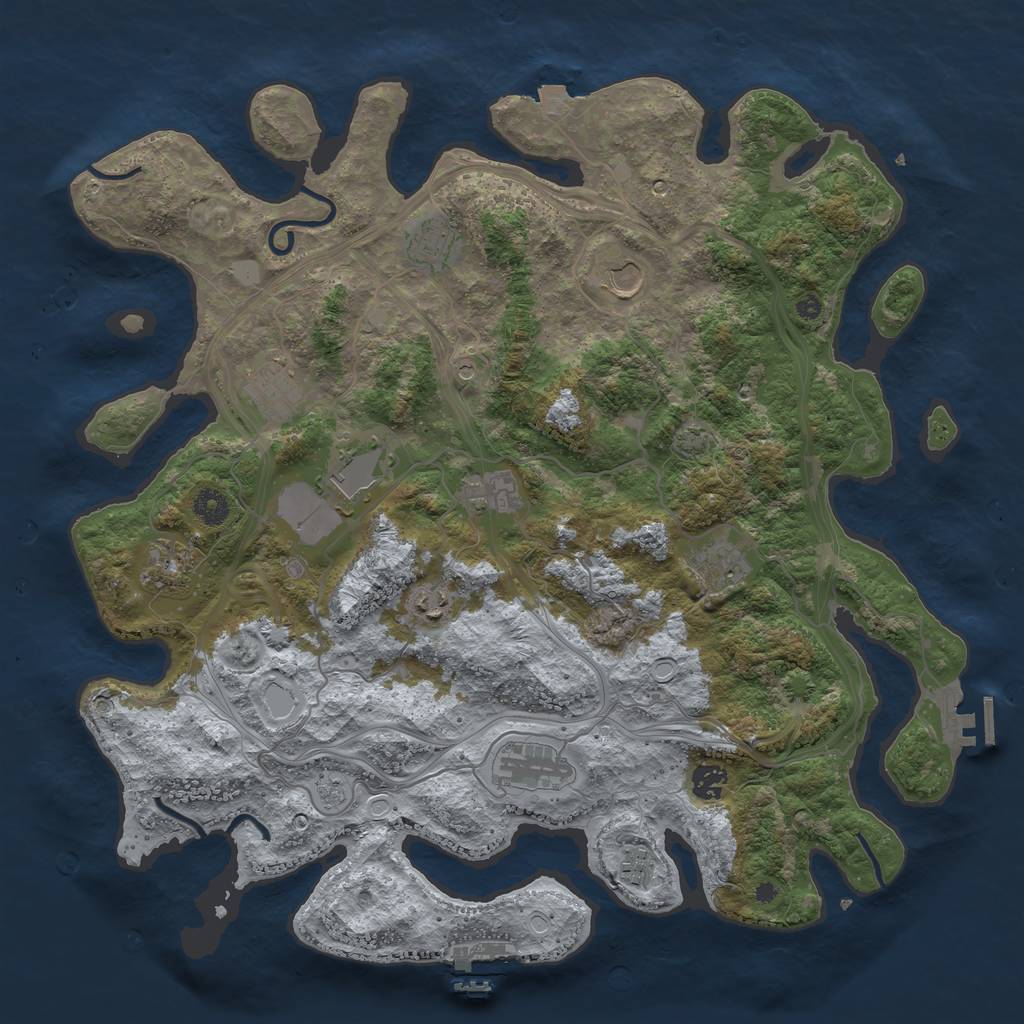 Rust Map: Procedural Map, Size: 4250, Seed: 1705998186, 19 Monuments