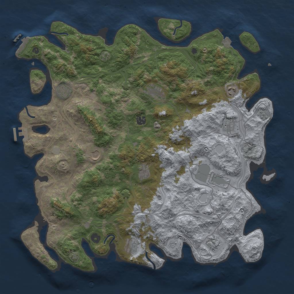 Rust Map: Procedural Map, Size: 4500, Seed: 752284752, 19 Monuments