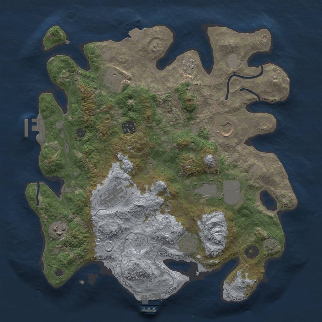 Rust Map: Procedural Map, Size: 3500, Seed: 866299438, 16 Monuments