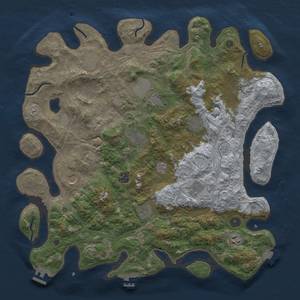 Thumbnail Rust Map: Procedural Map, Size: 4300, Seed: 33454, 19 Monuments