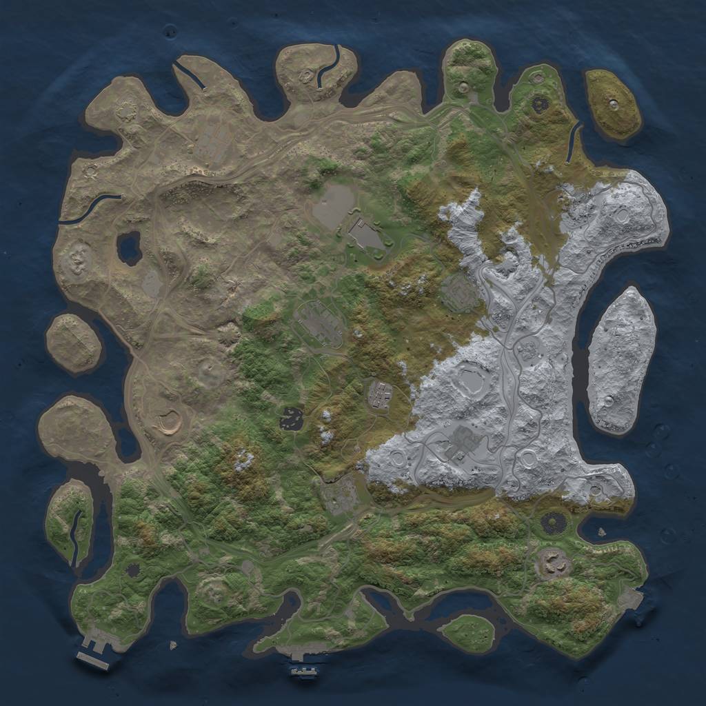 Rust Map: Procedural Map, Size: 4300, Seed: 33454, 19 Monuments