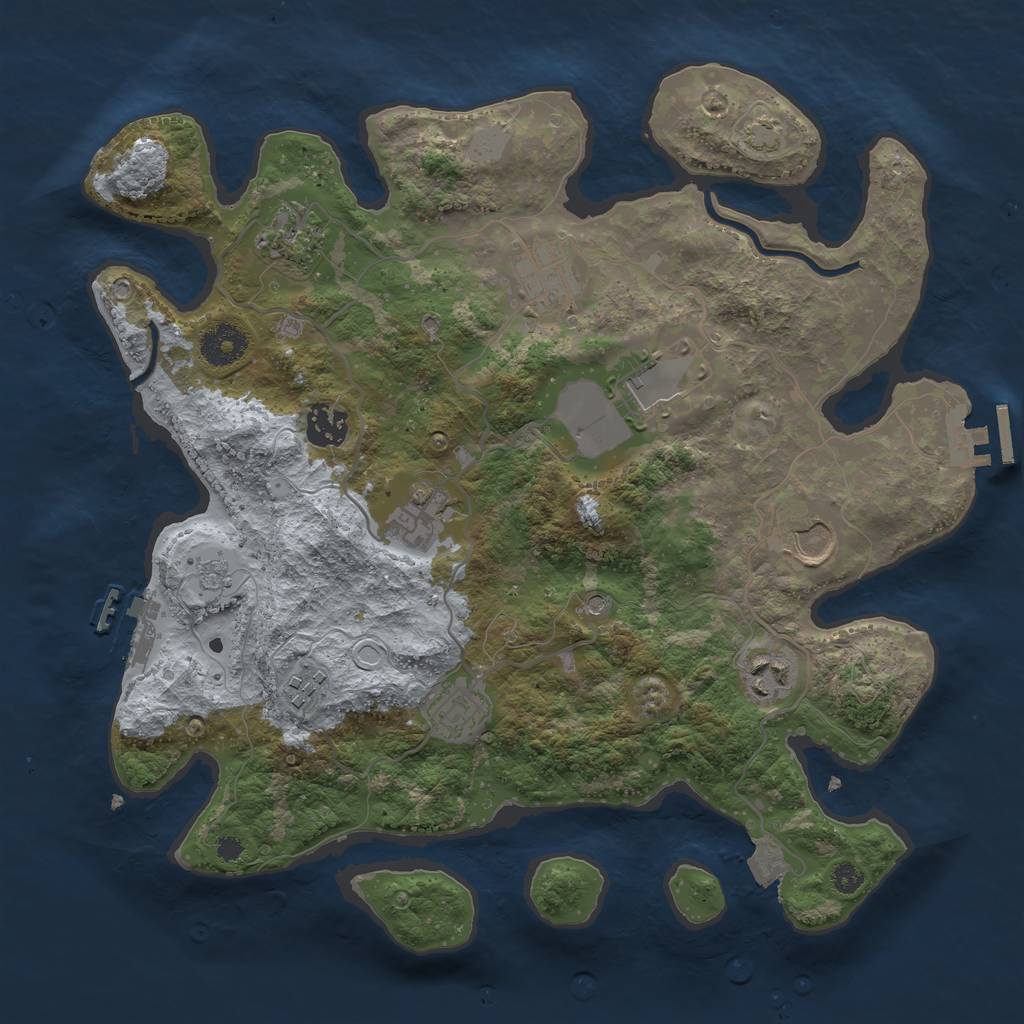 Rust Map: Procedural Map, Size: 3500, Seed: 18103, 17 Monuments