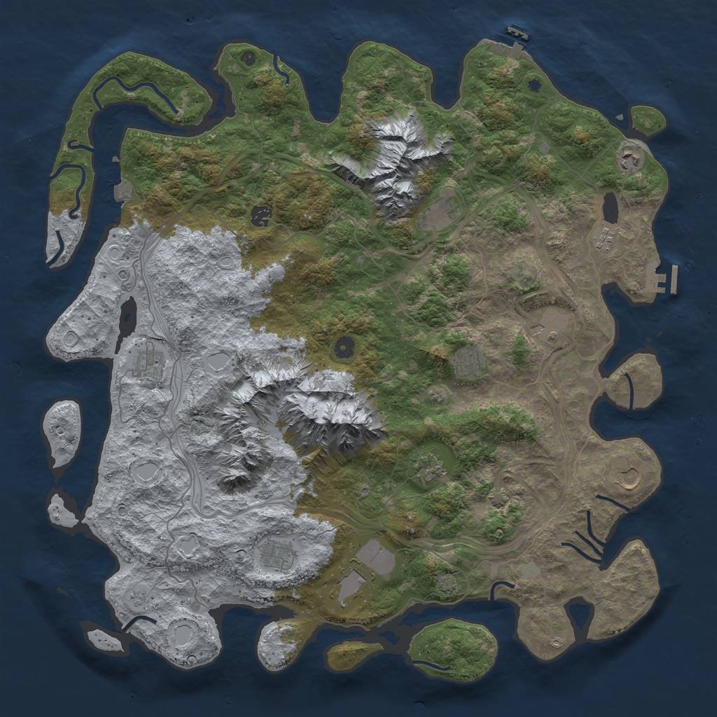 Rust Map: Procedural Map, Size: 5000, Seed: 1239922618, 19 Monuments