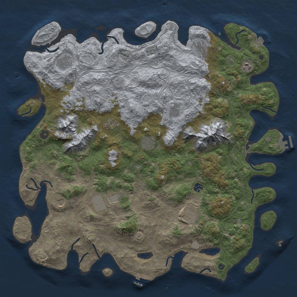 Rust Map: Procedural Map, Size: 5000, Seed: 420420420, 19 Monuments