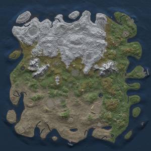 Thumbnail Rust Map: Procedural Map, Size: 5000, Seed: 420420420, 19 Monuments