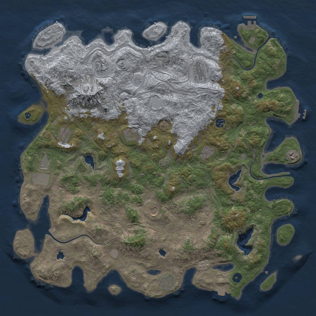 Rust Map: Procedural Map, Size: 5000, Seed: 420420420, 17 Monuments