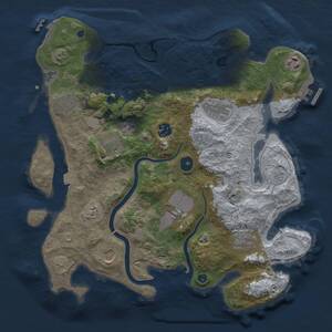 Thumbnail Rust Map: Procedural Map, Size: 3600, Seed: 4574357, 15 Monuments