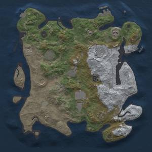 Thumbnail Rust Map: Procedural Map, Size: 3600, Seed: 4574357, 17 Monuments