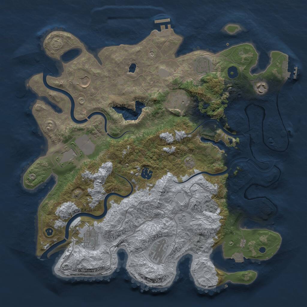 Rust Map: Procedural Map, Size: 4000, Seed: 334726990, 15 Monuments