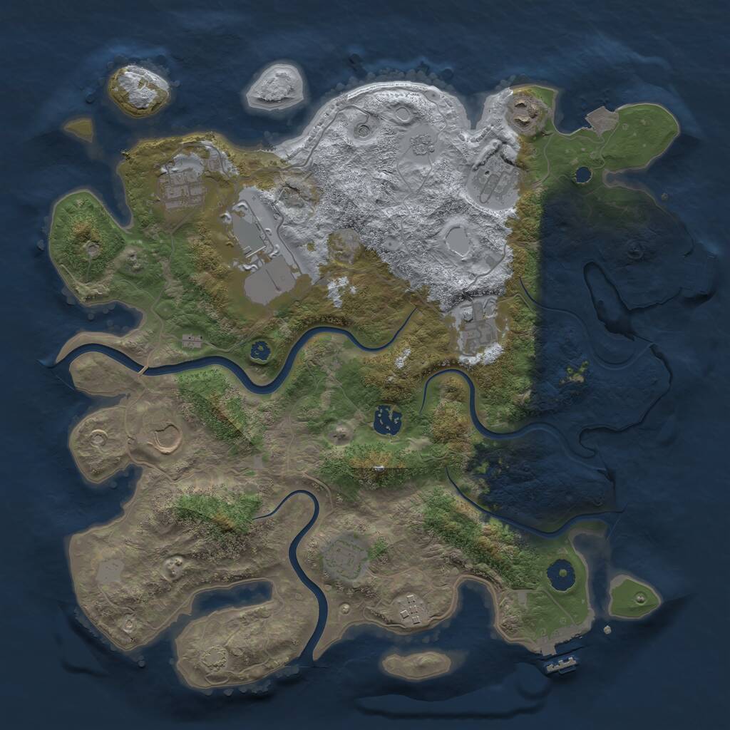 Rust Map: Procedural Map, Size: 3750, Seed: 1560835952, 15 Monuments
