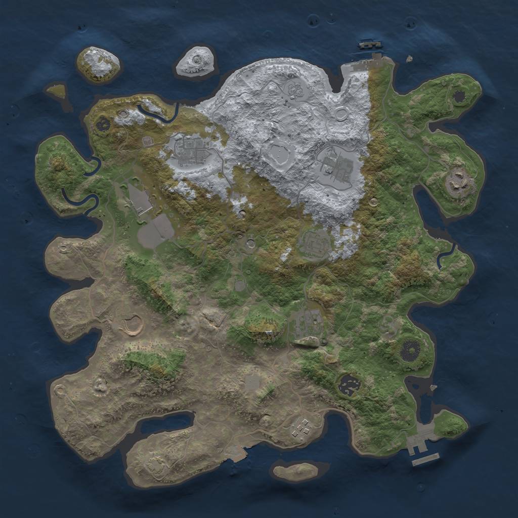 Rust Map: Procedural Map, Size: 3750, Seed: 1560835952, 17 Monuments