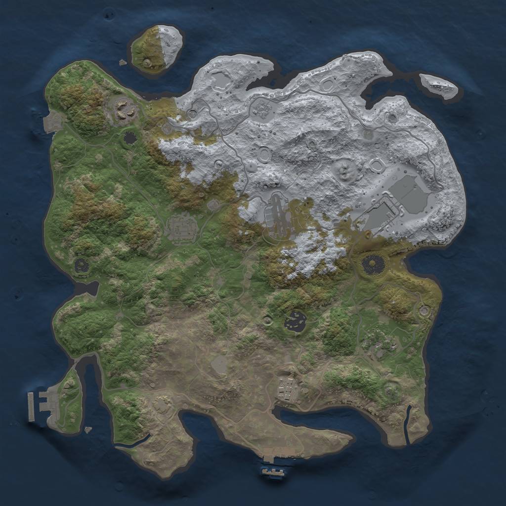 Rust Map: Procedural Map, Size: 3500, Seed: 1306709734, 15 Monuments