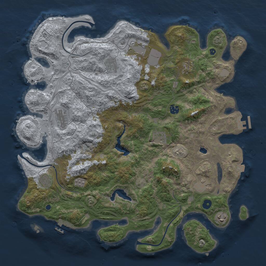 Rust Map: Procedural Map, Size: 4250, Seed: 1550847377, 16 Monuments