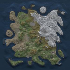 Thumbnail Rust Map: Procedural Map, Size: 3500, Seed: 1188681728, 16 Monuments