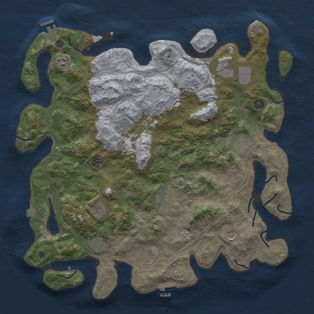 Rust Map: Procedural Map, Size: 4541, Seed: 505832334, 19 Monuments