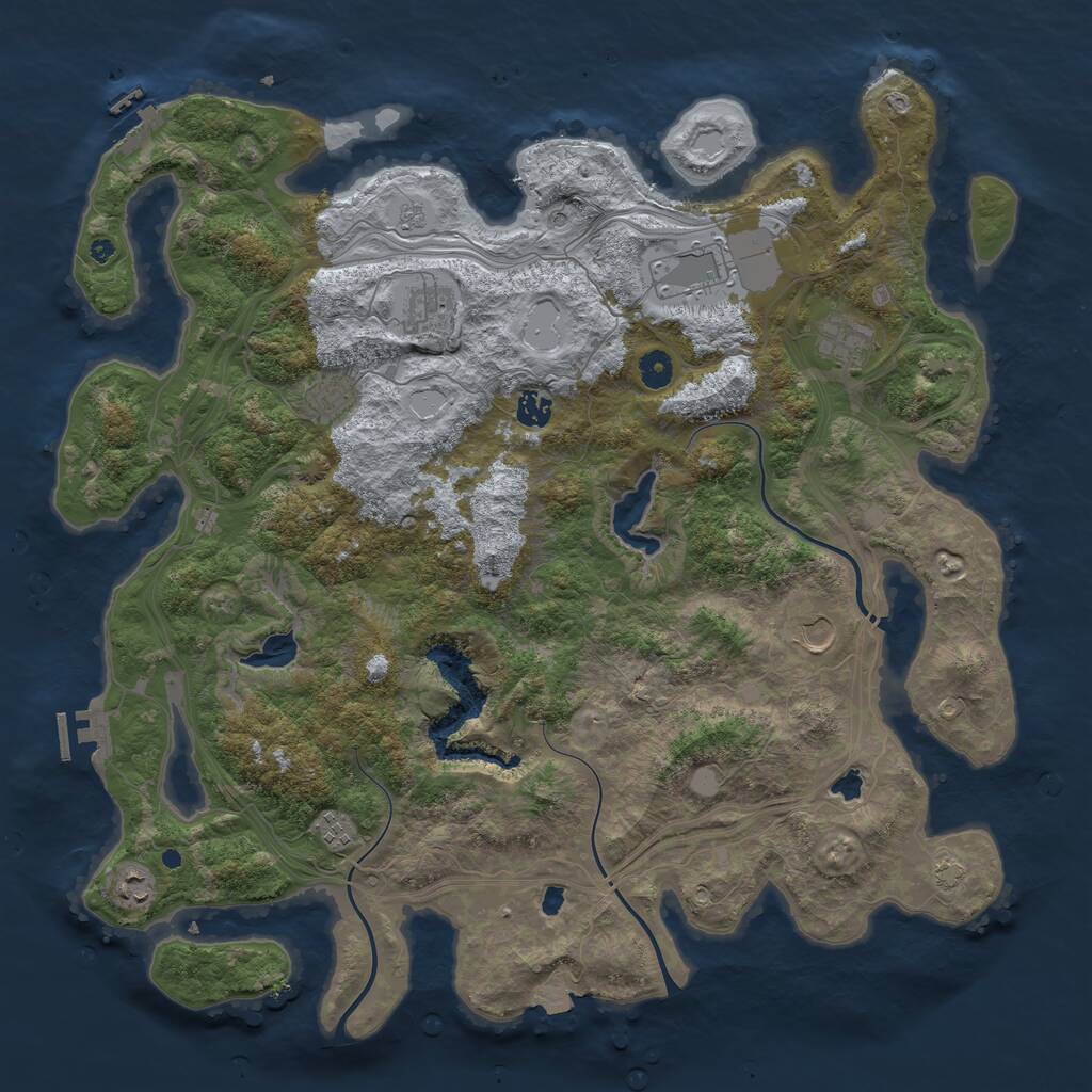 Rust Map: Procedural Map, Size: 4541, Seed: 505832334, 14 Monuments