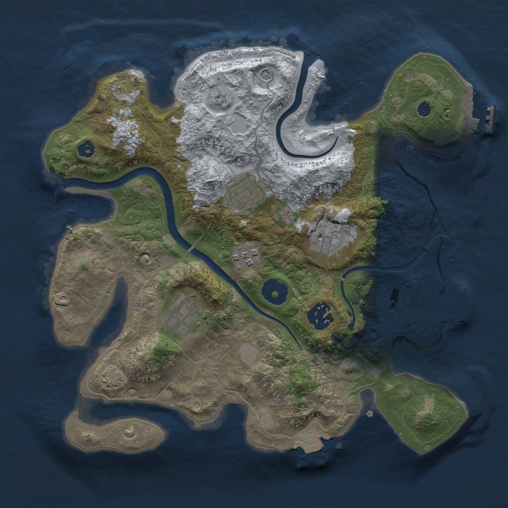 Rust Map: Procedural Map, Size: 3000, Seed: 1557937613, 10 Monuments