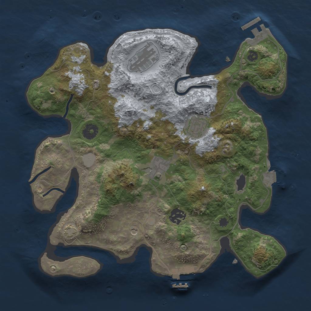 Rust Map: Procedural Map, Size: 3000, Seed: 1557937613, 11 Monuments