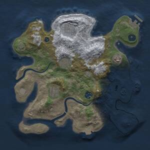 Thumbnail Rust Map: Procedural Map, Size: 3000, Seed: 1557937613, 11 Monuments