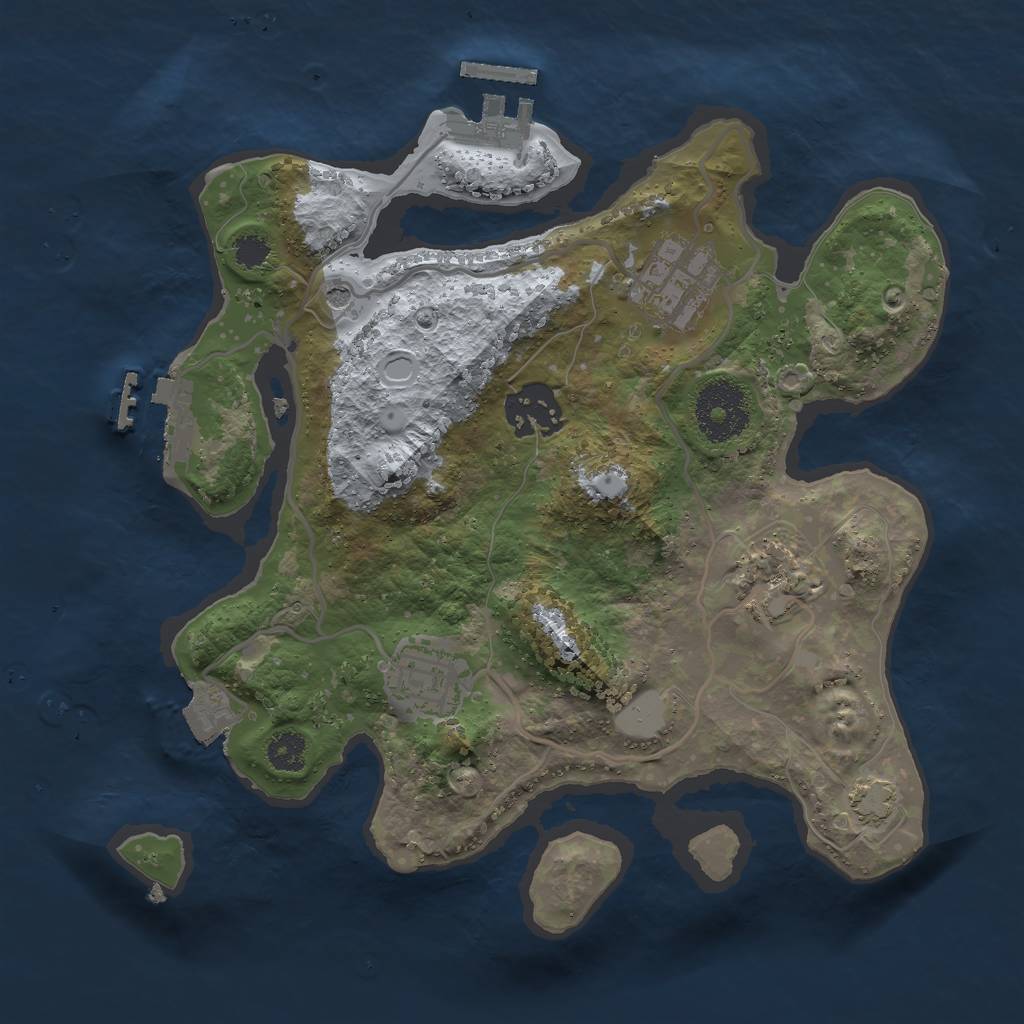 Rust Map: Procedural Map, Size: 2700, Seed: 1969173804, 11 Monuments