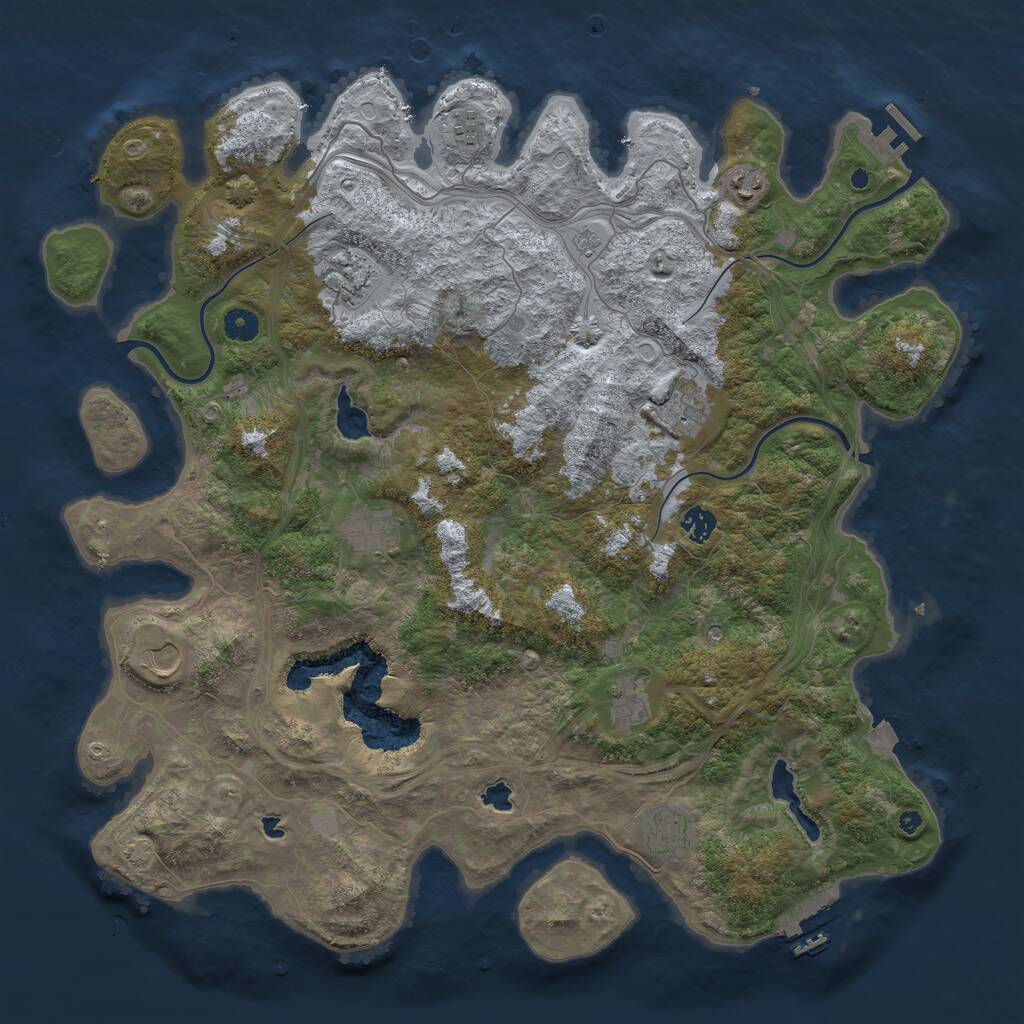 Rust Map: Procedural Map, Size: 4500, Seed: 7122, 17 Monuments