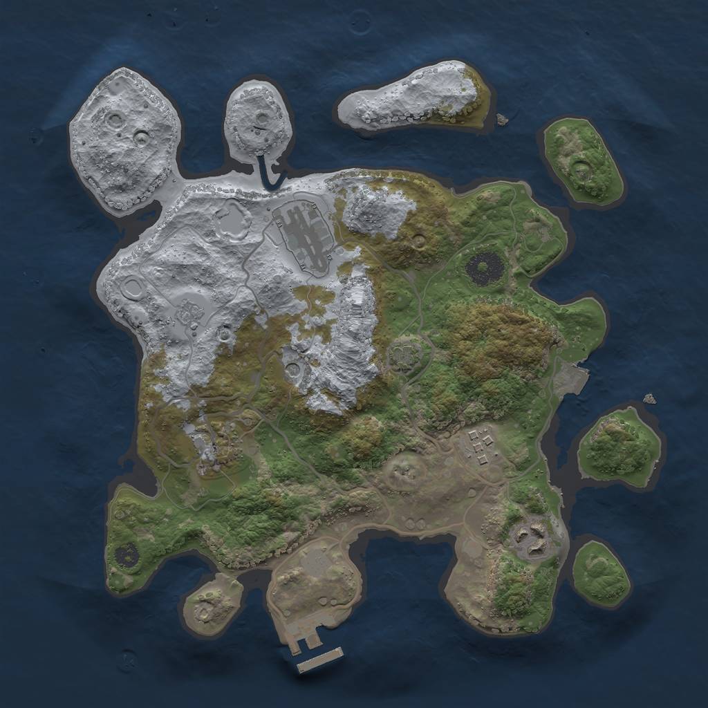 Rust Map: Procedural Map, Size: 3000, Seed: 17690, 11 Monuments
