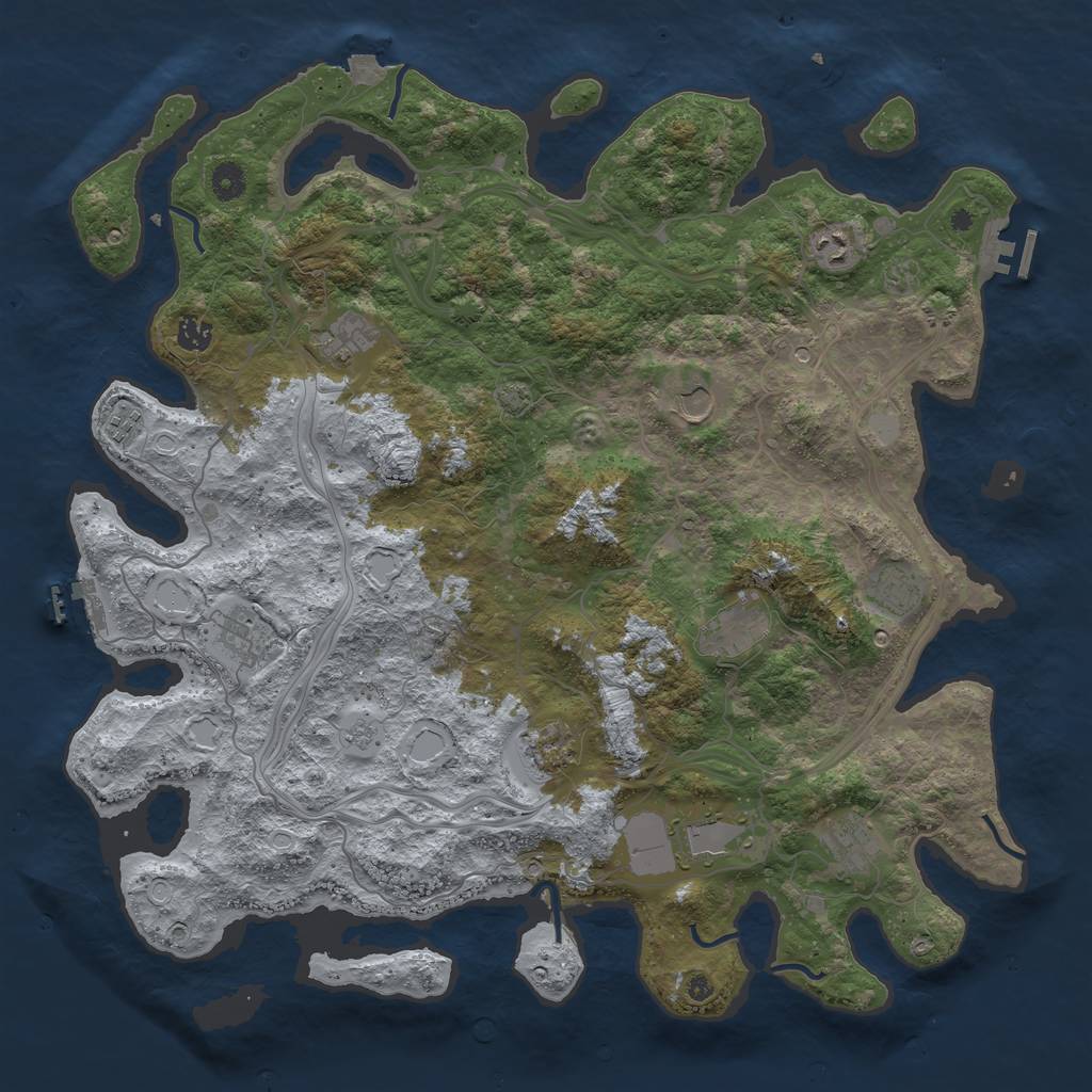 Rust Map: Procedural Map, Size: 4500, Seed: 1546790678, 19 Monuments