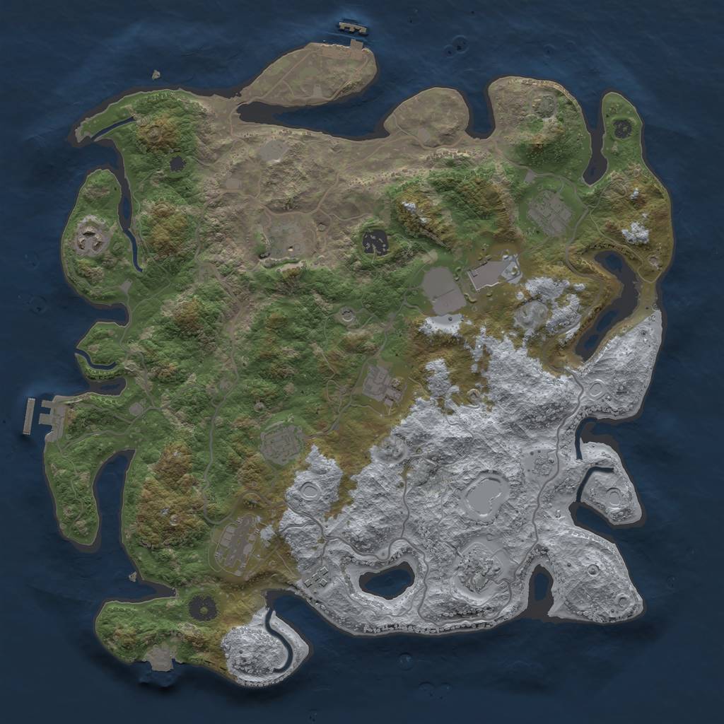 Rust Map: Procedural Map, Size: 4000, Seed: 1877462722, 18 Monuments