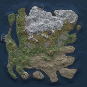 Thumbnail Rust Map: Procedural Map, Size: 3500, Seed: 1625373837, 17 Monuments