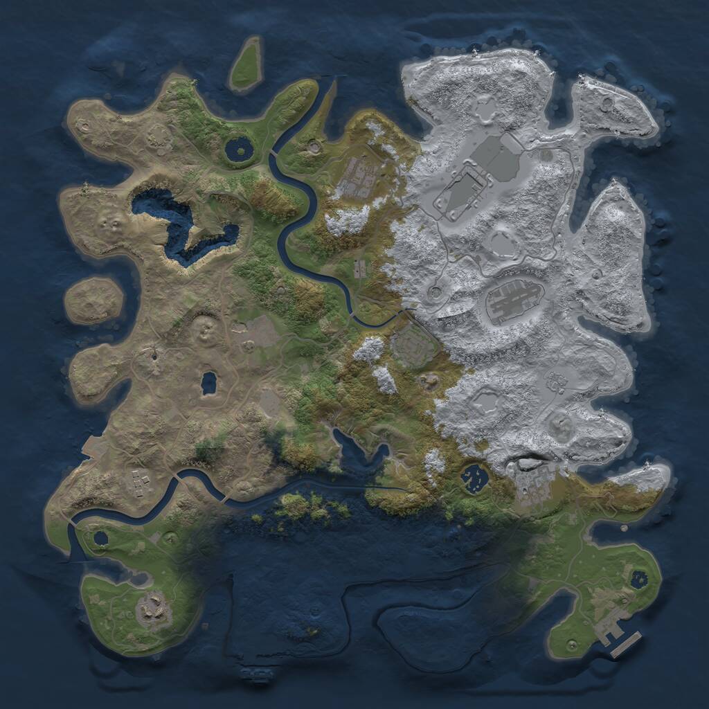 Rust Map: Procedural Map, Size: 4000, Seed: 672309547, 15 Monuments