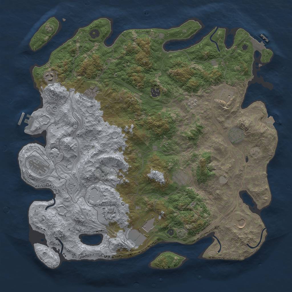 Rust Map: Procedural Map, Size: 4500, Seed: 164284, 19 Monuments