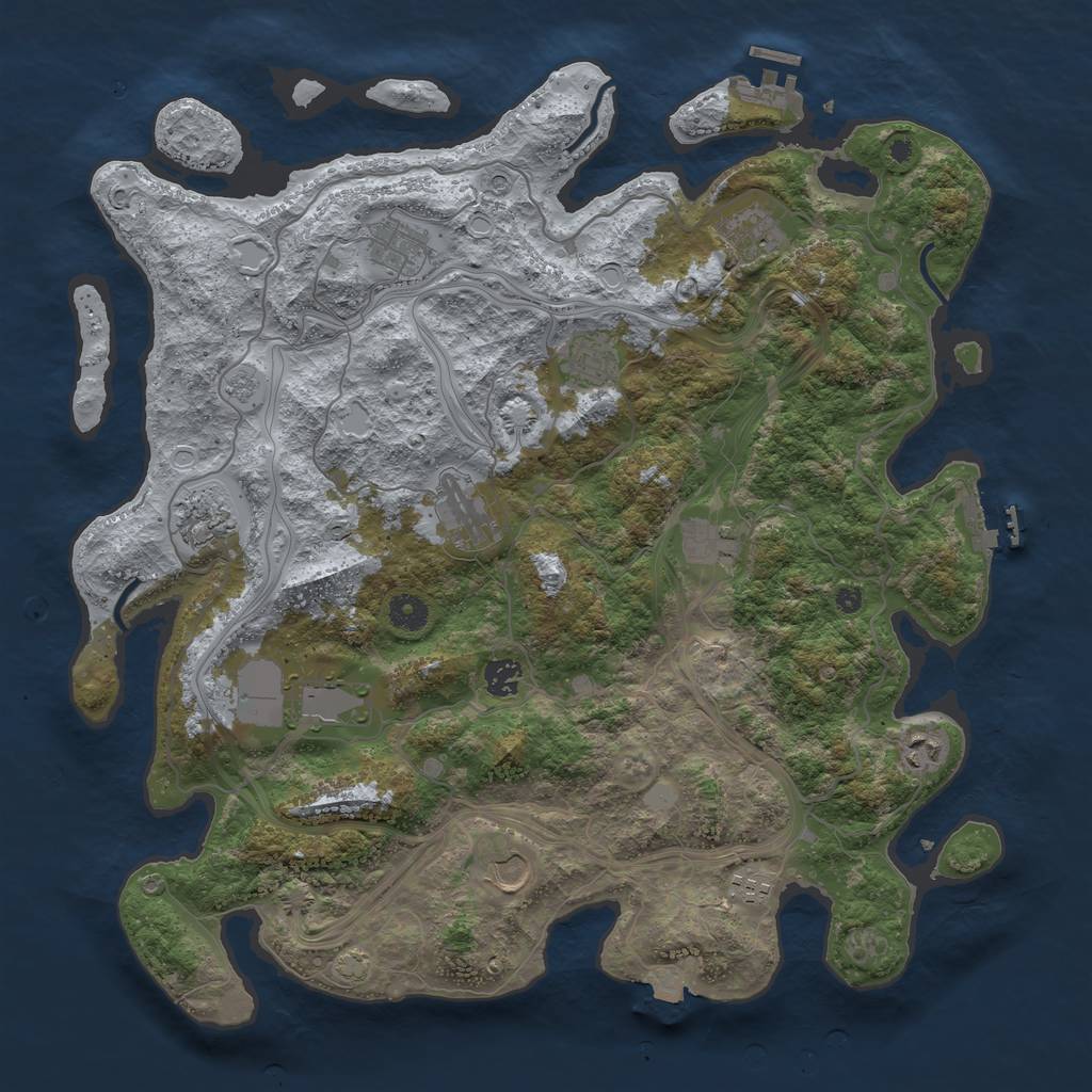 Rust Map: Procedural Map, Size: 4250, Seed: 576478, 19 Monuments