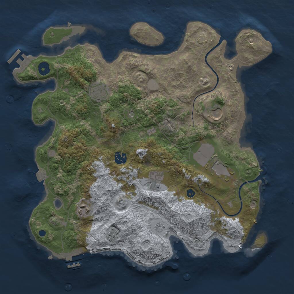 Rust Map: Procedural Map, Size: 3500, Seed: 1696012767, 13 Monuments