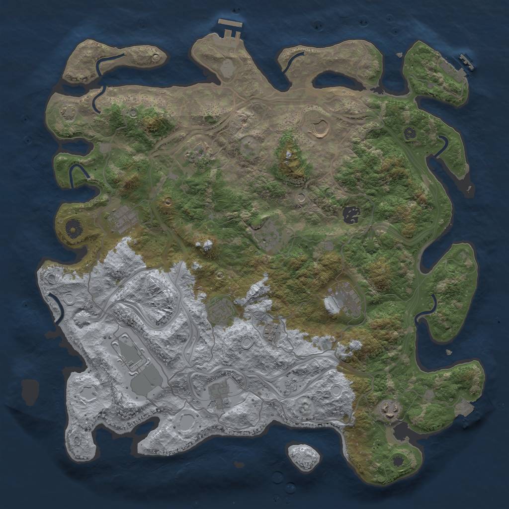 Rust Map: Procedural Map, Size: 4250, Seed: 897511978, 19 Monuments