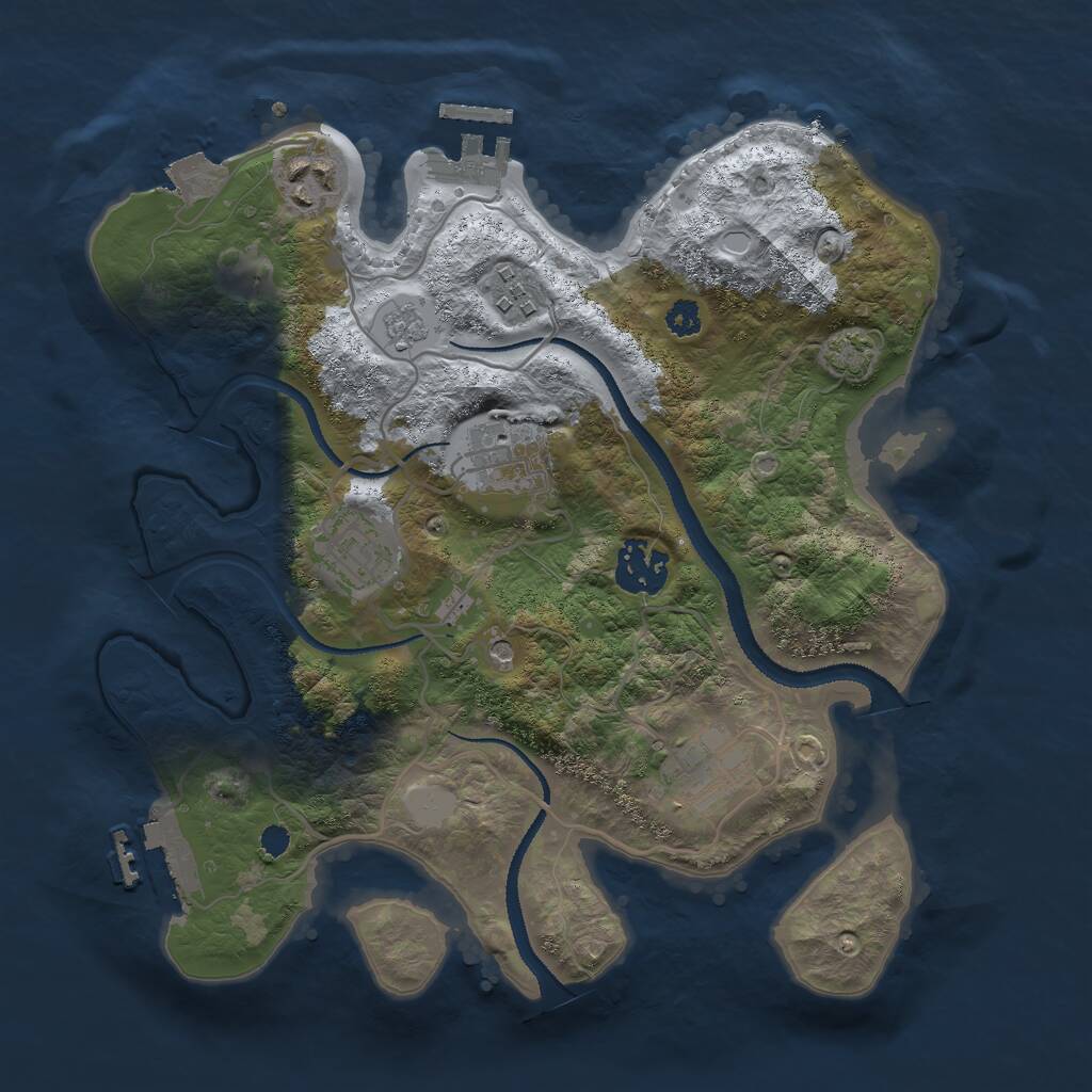 Rust Map: Procedural Map, Size: 3000, Seed: 1063038159, 12 Monuments