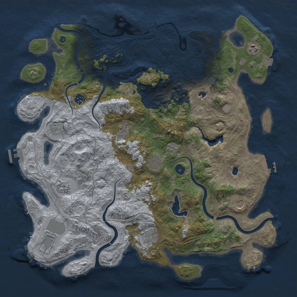 Rust Map: Procedural Map, Size: 4500, Seed: 315686146, 16 Monuments
