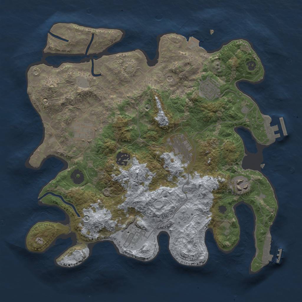 Rust Map: Procedural Map, Size: 3250, Seed: 17987547, 14 Monuments