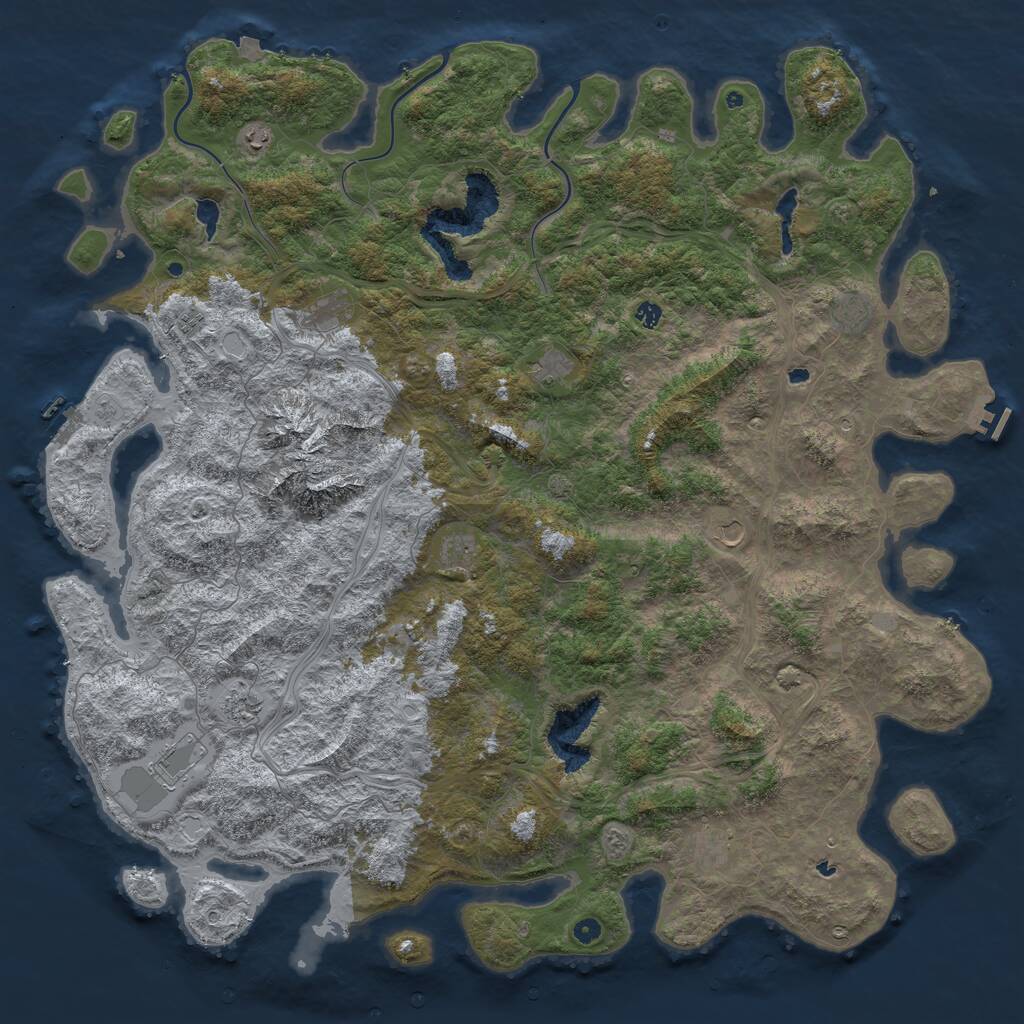 Rust Map: Procedural Map, Size: 6000, Seed: 366055712, 17 Monuments