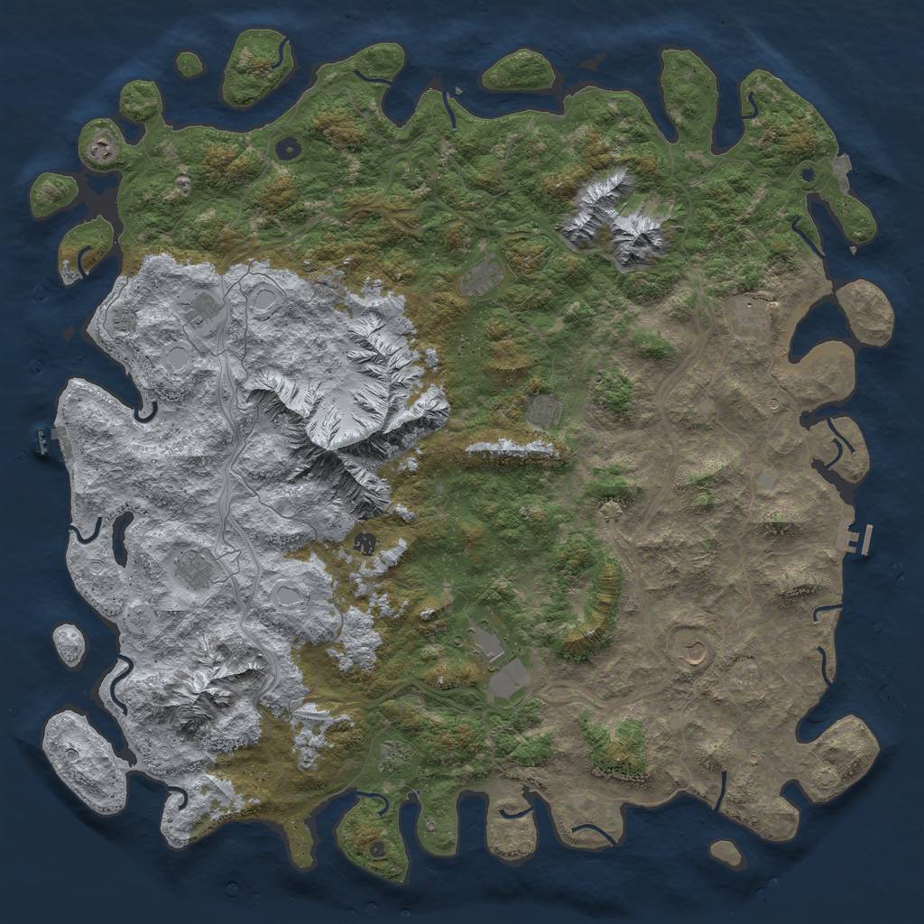 Rust Map: Procedural Map, Size: 6000, Seed: 712715, 19 Monuments