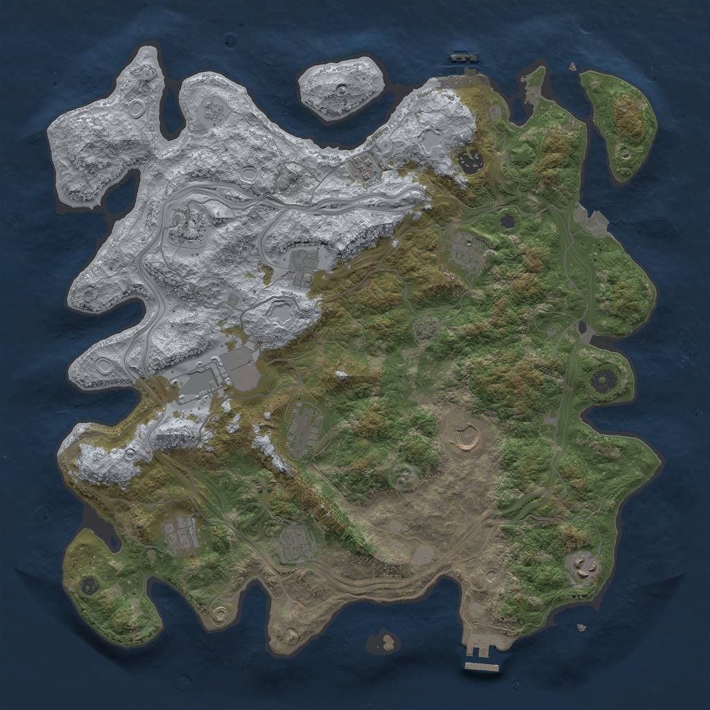 Rust Map: Procedural Map, Size: 4250, Seed: 1998596976, 19 Monuments