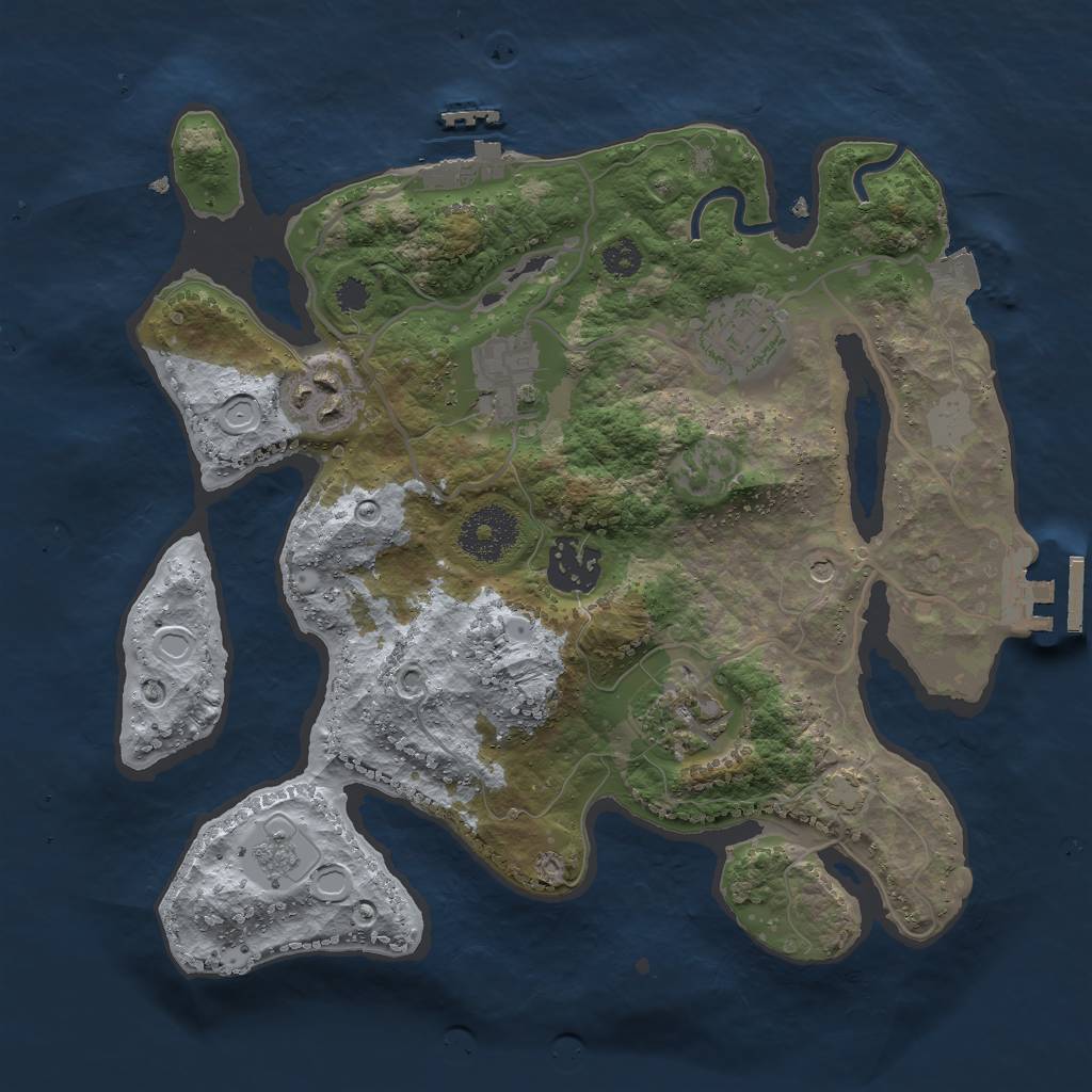 Rust Map: Procedural Map, Size: 2900, Seed: 992344362, 13 Monuments