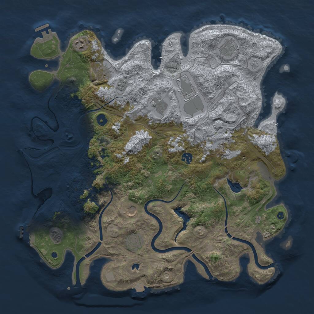 Rust Map: Procedural Map, Size: 4250, Seed: 51111, 16 Monuments