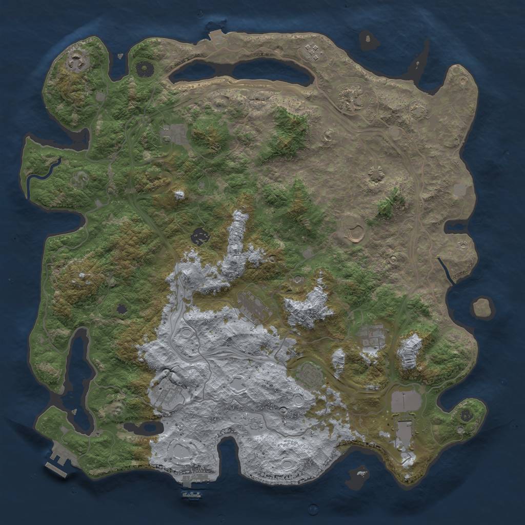 Rust Map: Procedural Map, Size: 4500, Seed: 66669999, 19 Monuments